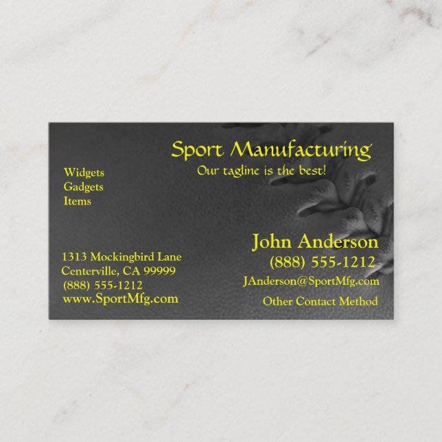 Softball Sports Field Business Card (Front)