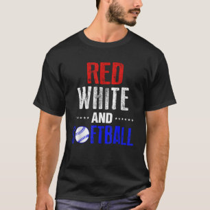 Softball Sports Funny 4th of July USA America Gift T-Shirt