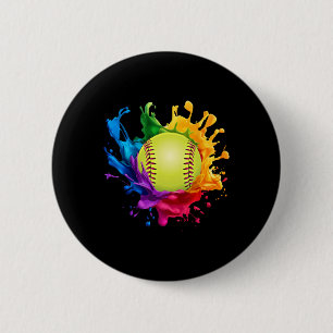 Softball Sports Gear For Women, Girls, Men And Kid 6 Cm Round Badge
