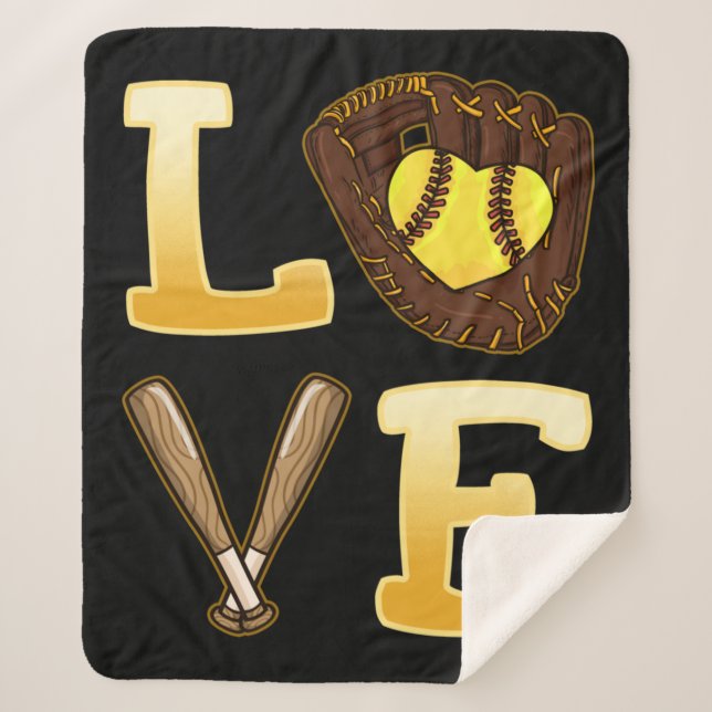 Softball Sports Softball Player Sherpa Blanket (Front)