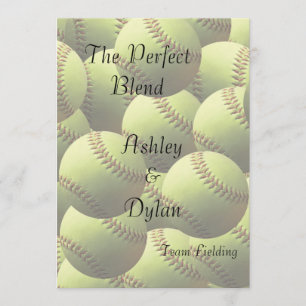 Softball Sports Theme Blended Family Wedding Invitation