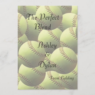 Softball Sports Theme Blended Family Wedding Invitation