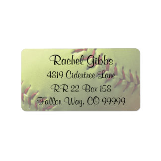 Softball Sports Wedding Theme Address Labels
