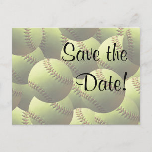Softball Sports Wedding Theme Save the Date! Announcement Postcard