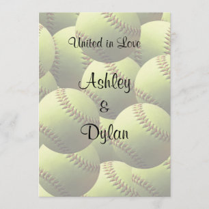 Softball Sports Wedding Theme Wedding Invitation