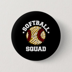 Softball Squad Distressed Vintage Funny Softball G 6 Cm Round Badge