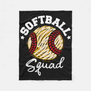 Softball Squad Distressed Vintage Funny Softball G Fleece Blanket