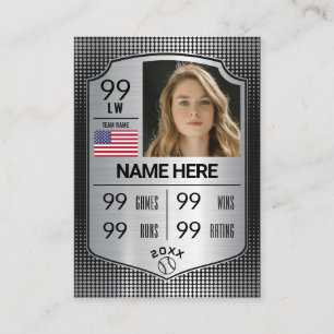 Softball Stats Shield Card Softball Trading Card