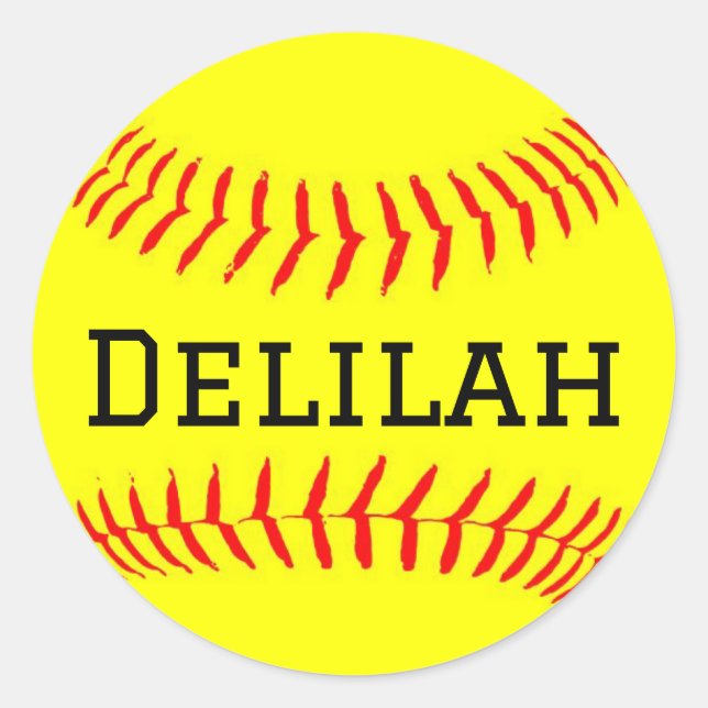Softball Sticker with Name Customisation (Front)