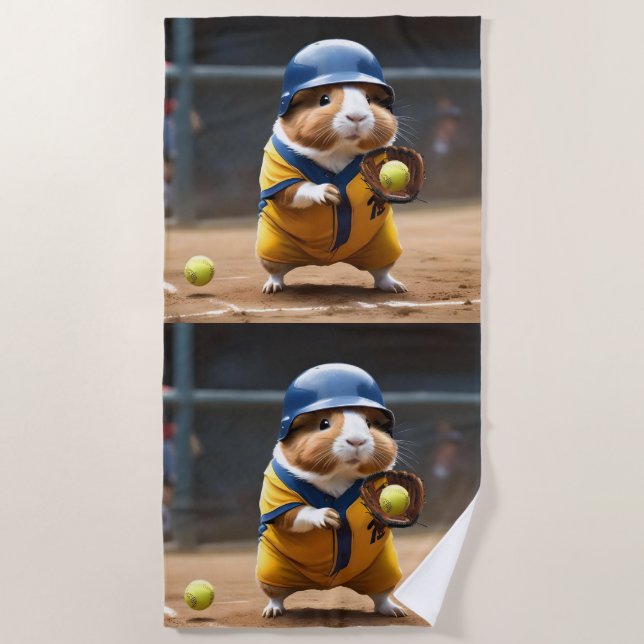 Softball Superstar: The Guinea Pig's Big Game, Beach Towel (Front)