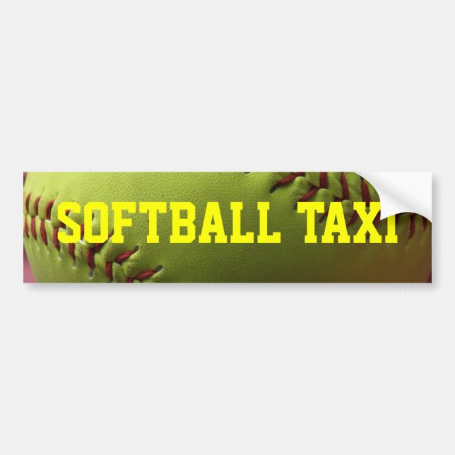 Softball Taxi Bumper Sticker (Front)