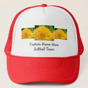 Softball Team Baseball hats Custom Name Sunflower