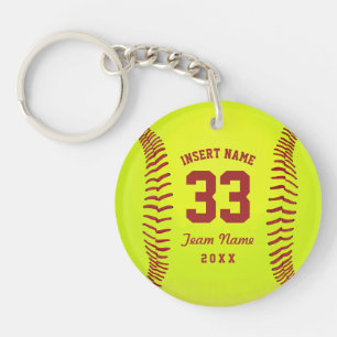 Softball Team Custom Key Ring