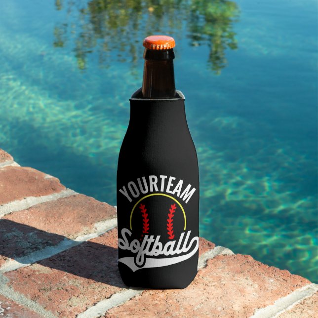 Softball Team Player ADD NAME Personalised League Bottle Cooler (In Situ Pool)