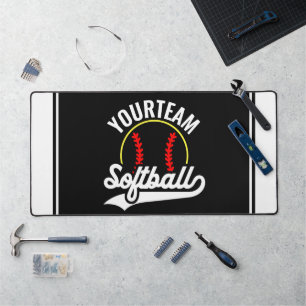 Softball Team Player ADD NAME Personalised League Desk Mat
