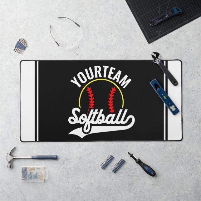 Softball Team Player ADD NAME Personalised League Desk Mat (Workstation)