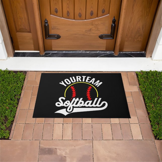 Softball Team Player ADD NAME Personalised League Doormat (Outdoor)
