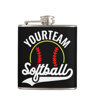 Softball Team Player ADD NAME Personalised League Hip Flask