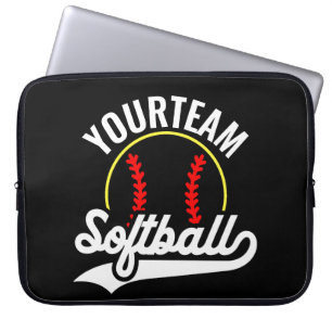 Softball Team Player ADD NAME Personalised League Laptop Sleeve