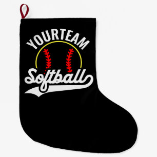Softball Team Player ADD NAME Personalised League Large Christmas Stocking