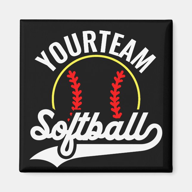 Softball Team Player ADD NAME Personalised League Magnet (Front)