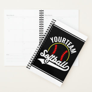Softball Team Player ADD NAME Personalised League Planner