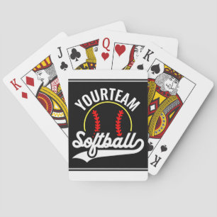 Softball Team Player ADD NAME Personalised League Playing Cards