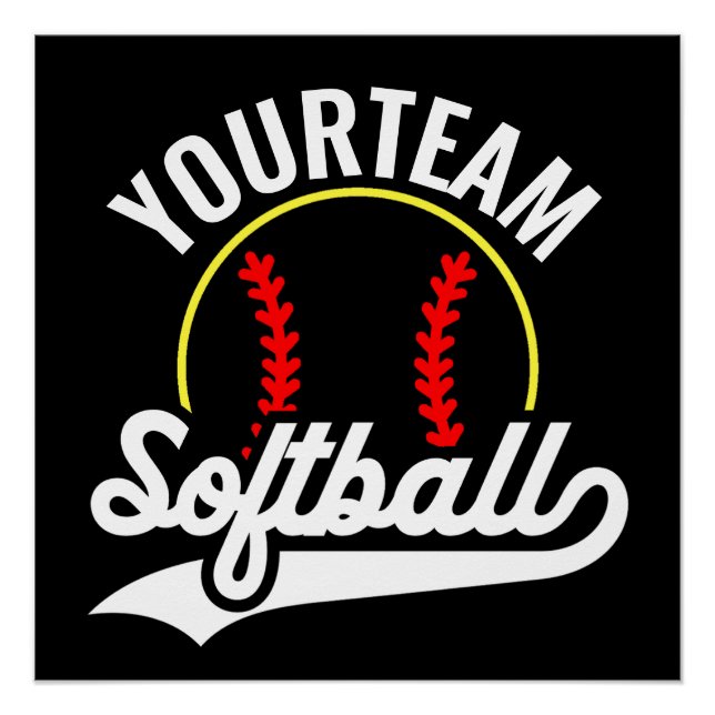 Softball Team Player ADD NAME Personalised League Poster (Front)