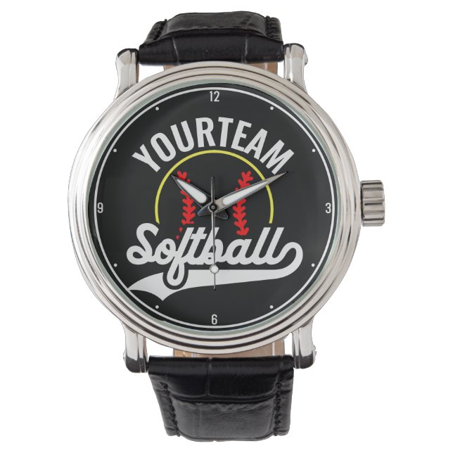 Softball Team Player ADD NAME Personalised League Watch (Front)