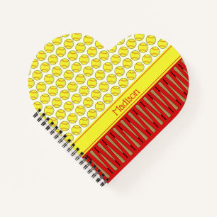 Softball themed pattern custom name notebook