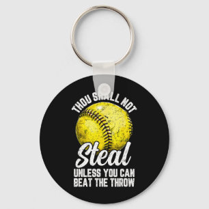 Softball Thou Shall Not Steal Unless You Can Beat Key Ring