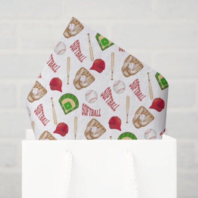 Softball Tissue Paper (Gift Bag)