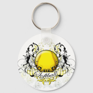 Softball Tribal Key Ring