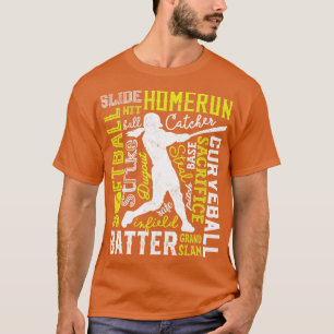 Softball Typography Softball for Men Women Boys G T-Shirt