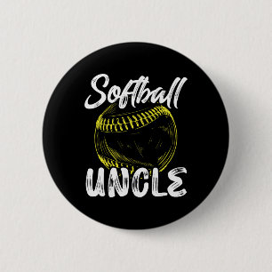 Softball Uncle For Men Family Matching Players Fat 6 Cm Round Badge