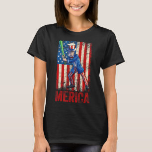 Softball Uncle Sam 4th Of July Women Men American  T-Shirt