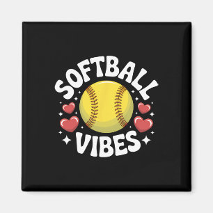Softball Vibes Cute Fastpitch Softball Team Player Magnet