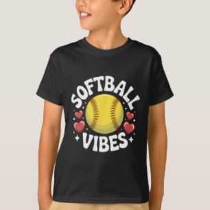 Softball Vibes Cute Fastpitch Softball Team Player T-Shirt