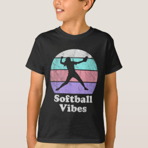 Softball Vibes Retro Vintage Girls Or Women's Pitc T-Shirt