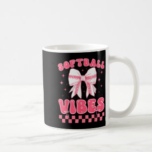 Softball Vibes Softball Couqette Groovy Softball G Coffee Mug