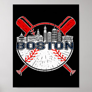 Softball Vintage Boston Baseball For Men And Women Poster