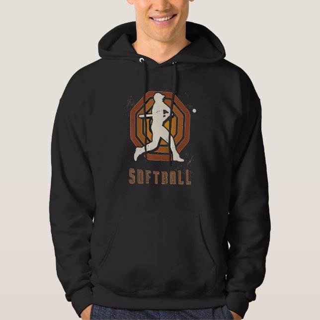 Softball Vintage Retro Classic Sport Love Hoodie (Front)