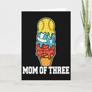 Softball Volleyball Basketball Mom Ice Cream Summe Card