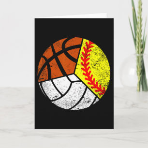 Softball Volleyball Basketball Player Funny Ball S Card
