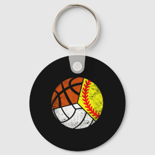 Softball Volleyball Basketball Player Funny Ball S Key Ring