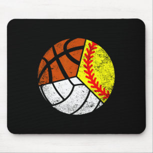Softball Volleyball Basketball Player Funny Ball S Mouse Mat
