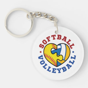 Softball Volleyball Key Ring