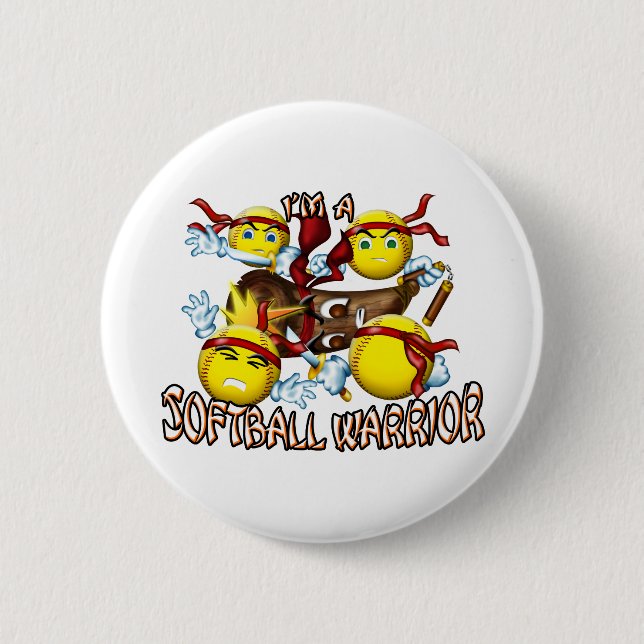 Softball Warrior 6 Cm Round Badge (Front)