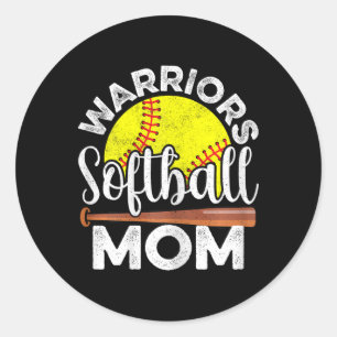 Softball Warriors Mom - Mother's Day Softball Mama Classic Round Sticker