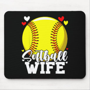 Softball Wife For Women Family Matching Players Mo Mouse Mat